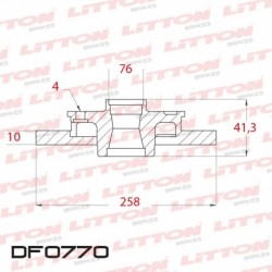 DISCO DE FRENO SOLIDO KIA CERATO 2.0I 16V - 06/.. TRAS.DIAM.258MM CUBO 10MM