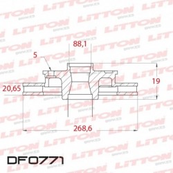 DISCO DE FRENO VENTILADO DELANTERO 268,6MM - BD7746