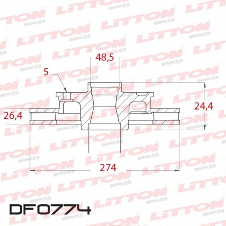 DISCO DE FRENO VENTILADO DELANTERO 274MM -