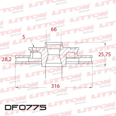 DISCO DE FRENO VENTILADO DELANTERO 316MM - BD3034