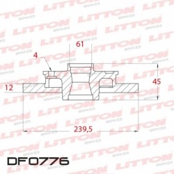 DISCO DE FRENO SOLIDO DELANTERO 239,5MM -