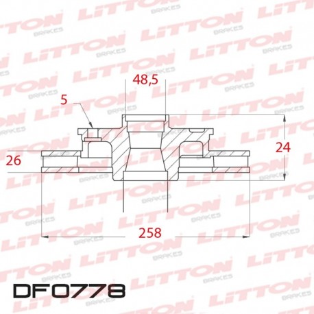 DISCO DE FRENO VENTILADO DELANTERO 258MM -