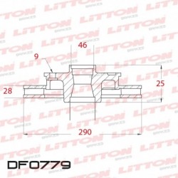 DISCO DE FRENO VENTILADO IVECO DAILY 25 L / 35 C / 35 S - 06/.. DELANTERO DIAM.290MM CUBO 28MM