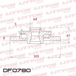 DISCO DE FRENO SOLIDO HONDA CR-V 2.4 - 05/.. TRAS.DIAM.305MM CUBO 9MM