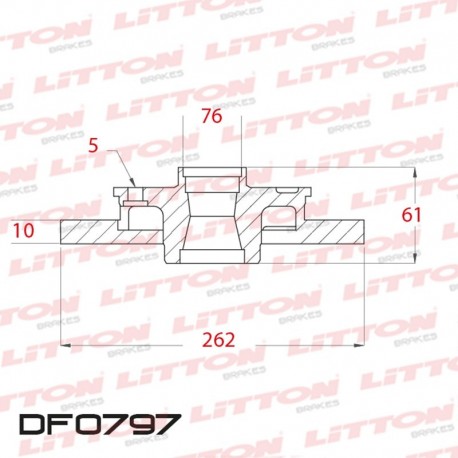 DISCO DE FRENO SOLIDO HYUNDAI I30 TODOS - 08/.. TRAS.DIAM.262MM CUBO 10MM