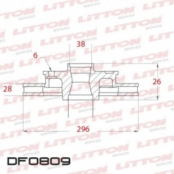 DISCO DE FRENO VENTILADO NISSAN PATHFINDER NEW 2.5 DCI - 05/.. DELANTERO DIAM.296MM CUBO 28MM