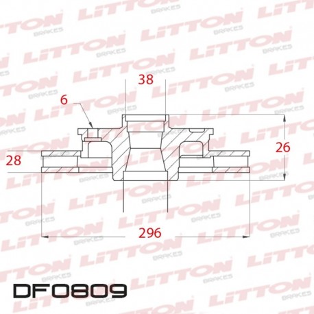 DISCO DE FRENO VENTILADO NISSAN PATHFINDER NEW 2.5 DCI - 05/.. DELANTERO DIAM.296MM CUBO 28MM