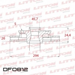 DISCO DE FRENO VENTILADO CHRYSLER SEBRING TODOS - 07/.. DELANTERO DIAM.294MM CUBO 26MM