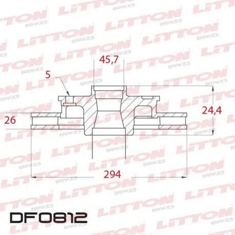 DISCO DE FRENO VENTILADO CHRYSLER SEBRING TODOS - 07/.. DELANTERO DIAM.294MM CUBO 26MM