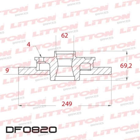 DISCO DE FRENO SOLIDO TRASERO 249MM - BD4745