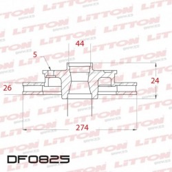 DISCO DE FRENO VENTILADO HYUNDAI H1 2.5 TD - 02/07 DELANTERO DIAM.274MM CUBO 26MM