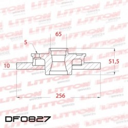 DISCO DE FRENO SOLIDO AUDI A3 1.6 16V / 1.6 FSI - 04/.. TRAS.DIAM.256MM CUBO 10MM