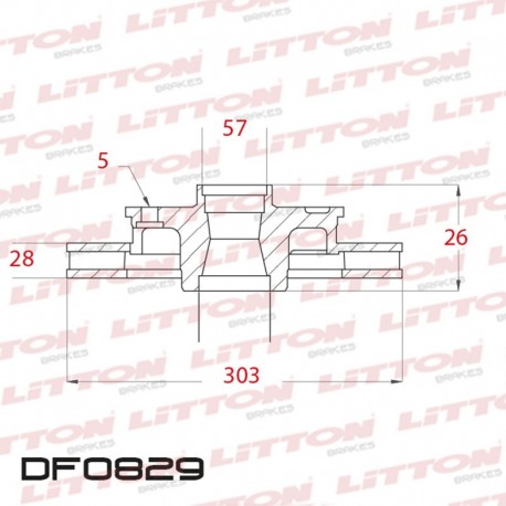 DISCO DE FRENO VENTILADO VW AMAROK 2.0 TDI - 09/.. DELANTERO DIAM.303MM CUBO 28MM