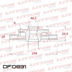 DISCO DE FRENO VENTILADO MITSUBISHI L-200 TRITON - 08/.. DELANTERO DIAM.294MM CUBO 28MM