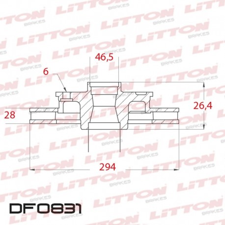 DISCO DE FRENO VENTILADO MITSUBISHI L-200 TRITON - 08/.. DELANTERO DIAM.294MM CUBO 28MM