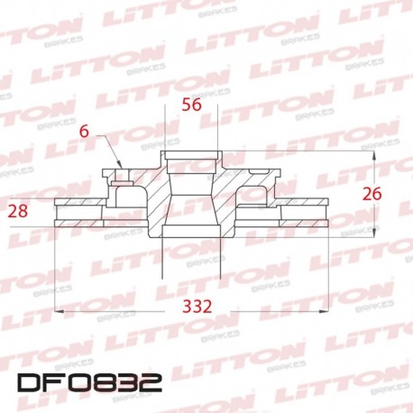 DISCO DE FRENO VENTILADO MITSUBISHI MONTERO 3.2 DI-D - 07/.. DELANTERO DIAM.332MM CUBO 28MM