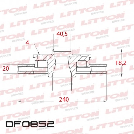 DISCO DE FRENO VENTILADO FIAT UNO WAY 1.4 NUEVO - 11/.. DELANTERO + ABSDIAM.240MM CUBO 20MM