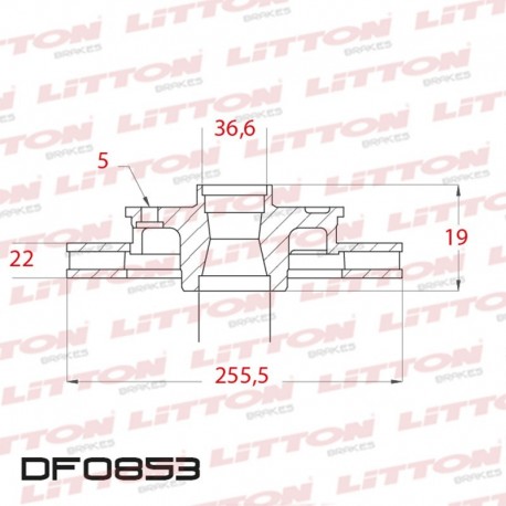 DISCO DE FRENO VENTILADO TRASERO 255,5MM - BD4092