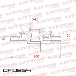 DISCO DE FRENO VENTILADO FORD TRANSIT 2.4 TDI 330 / 350 - 09/.. DELANTERO DIAM.300MM CUBO 28MM