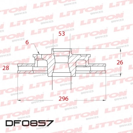 DISCO DE FRENO VENTILADO NISSAN FRONTIER 2.3 TD - 17/.. DELANTERO DIAM.296MM CUBO 28MM