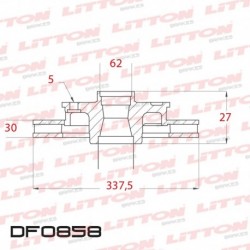 DISCO DE FRENO VENTILADO DELANTERO 337,5MM - BD7362