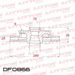 DISCO DE FRENO VENTILADO FORD RANGER 4X2 - 07/.. DELANTERO DIAM.289MM CUBO 28MM