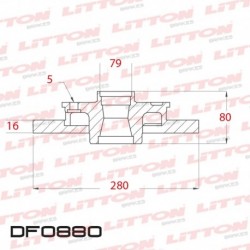 DISCO DE FRENO SOLIDO TRASERO 280MM - BD5625