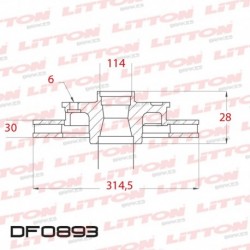 DISCO DE FRENO VENTILADO DELANTERO 314,5MM -