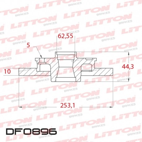 DISCO DE FRENO SOLIDO TRASERO 253,1MM - BD7745