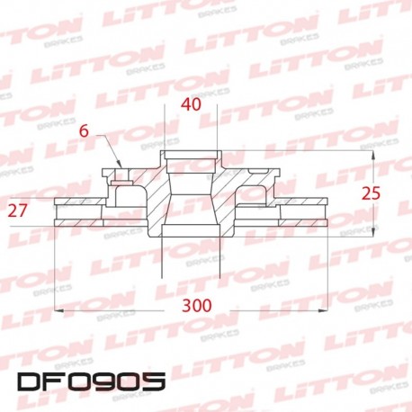 DISCO DE FRENO VENTILADO CHEVROLET S-10 4X2 / 4X4 NUEVA - 12/.. DELANTERO + - ABSDIAM.300MM CUBO 27MM