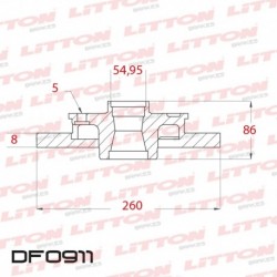 DISCO DE FRENO SOLIDO TRASERO 260MM - BD4023