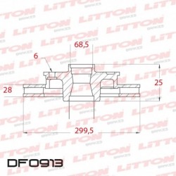 DISCO DE FRENO DELANTERO VENTILADO MB SPRINTER 311/313/413/415/515 (DIAMETRO 300MM-ALTURA 68.50MM-AGUJEROS 6)