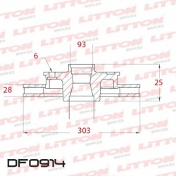 DISCO DE FRENO VENTILADO MB SPRINTER 413 - 06/.. TRAS.DIAM.303MM CUBO 28MM