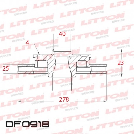 DISCO DE FRENO VENTILADO FORD ECOSPORT 1.5 NEW - 18/.. DELANTERO DIAM.278MM CUBO 25MM