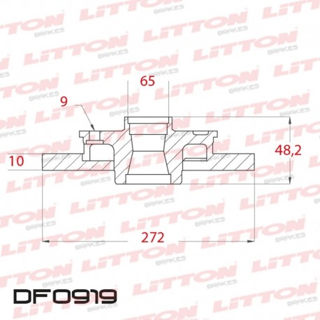 DISCO DE FRENO SOLIDO AUDI A1 1.2 TFSI / 1.4 TFSI - 11/.. TRAS.DIAM.272MM CUBO 10MM