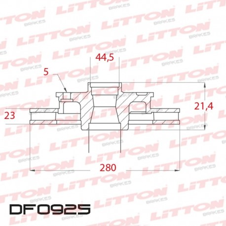 DISCO DE FRENO VENTILADO HYUNDAI VELOSTER 1.6 - 12/.. DELANTERO DIAM.280MM CUBO 23MM