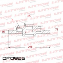 DISCO DE FRENO TRASERO SOLIDO MB SPRINTER 311/313/413/415 (D.05) (DIAMETRO 298MM-ALTURA 71.5MM-AGUJEROS 6)