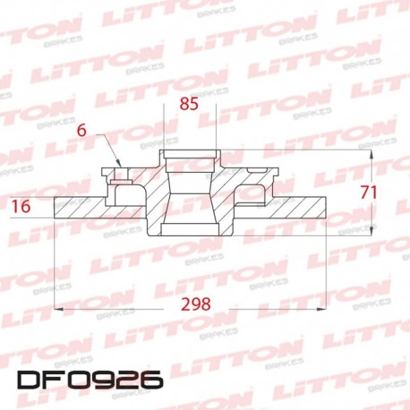 DISCO DE FRENO TRASERO SOLIDO MB SPRINTER 311/313/413/415 (D.05) (DIAMETRO 298MM-ALTURA 71.5MM-AGUJEROS 6)