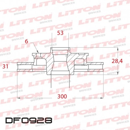 DISCO DE FRENO VENTILADO HYUNDAI H1 VAN - 07/.. DELANTERO DIAM.300MM CUBO 30MM