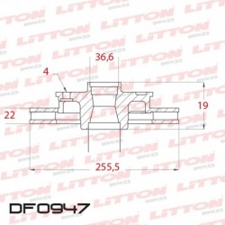 DISCO DE FRENO VENTILADO VW UP 1.0 - 14/.. DELANTERO GRANDEDIAM.256MM CUBO 22MM