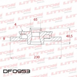 DISCO DE FRENO SOLIDO VW SAVEIRO 1.6 NUEVA G6 - 14/.. TRAS.DIAM.230MM CUBO 9MM