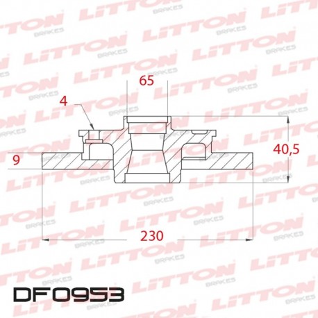 DISCO DE FRENO SOLIDO VW SAVEIRO 1.6 NUEVA G6 - 14/.. TRAS.DIAM.230MM CUBO 9MM