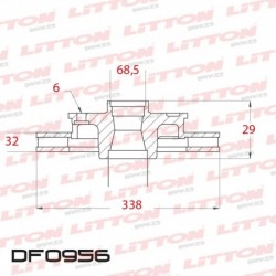 DISCO DE FRENO VENTILADO DELANTERO 338MM - BD2916