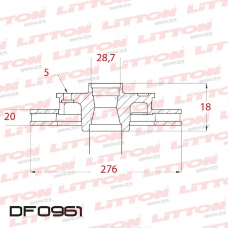 DISCO DE FRENO VENTILADO DELANTERO 276MM -