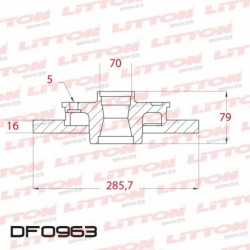 DISCO DE FRENO SOLIDO TRASERO 285,7MM - BD9045