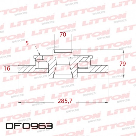 DISCO DE FRENO SOLIDO TRASERO 285,7MM - BD9045