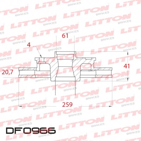 DISCO DE FRENO VENTILADO DELANTERO 259MM -