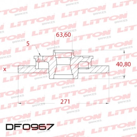 DISCO DE FRENO SOLIDO TRASERO 271MM - BD3964