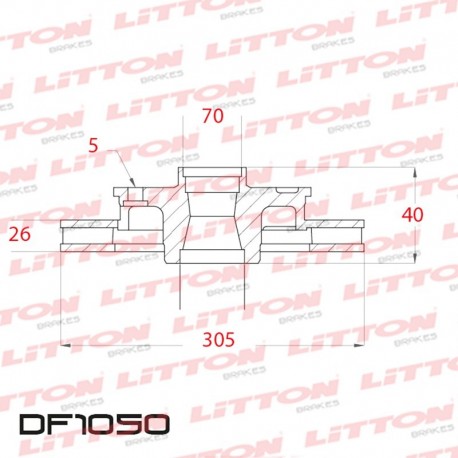 DISCO DE FRENO VENTILADO FIAT TORO 2.0 JTD - 16/.. DELANTERO DIAM.305MM CUBO 28MM