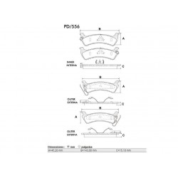 PASTILLAS DE FRENO JEEP GRAND CHEROKEE WRANGLER 2.4 I - 2.5 I - 4.0 I - TRASERA